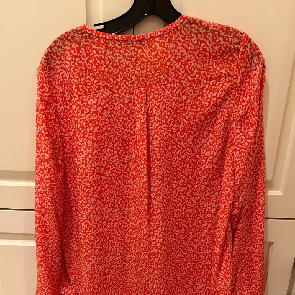 Joie Orange and White Blouse